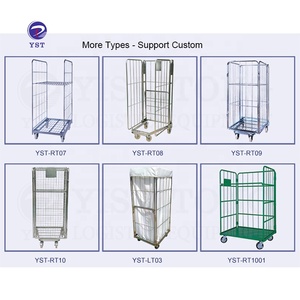 دائم شبكة سلكية متحركة قابلة للطي صناعة الغسيل أقفاص الكتان المتسخة عربة - Product Image 5