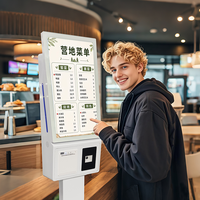 Kiosque de commande et de paiement en libre-service tactile Android/Linux de 23 pouces avec code QR pour bars/cafés – En stock