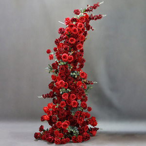 Décoration florale 5D en roses <span class=keywords><strong>bordeaux</strong></span> et hortensias pour arche <span class=keywords><strong>de</strong></span> mariage, fond <span class=keywords><strong>de</strong></span> scène, fleurs <span class=keywords><strong>de</strong></span> sol pour banquets, accessoires <span class=keywords><strong>de</strong></span> fête, présentation en vitrine, en panneau KT - Product Image 2