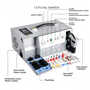Máquina de Crimpado de Terminales Eléctricos Multifuncional EM-50B1, 14 AWG, Entrada Frontal, Grado Industrial - Product Image 5