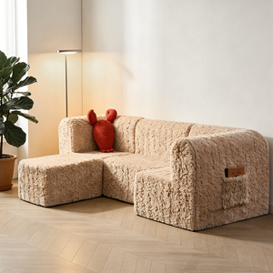 Sofá Modular Infantil Sherpa Personalizado <span class=keywords><strong>de</strong></span> Fábrica, 4 Piezas, Espuma <span class=keywords><strong>de</strong></span> Alta Densidad, Conjunto <span class=keywords><strong>de</strong></span> Sofás Seccionales para Sala <span class=keywords><strong>de</strong></span> Juegos o Sala <span class=keywords><strong>de</strong></span> Estar - Product Image 1