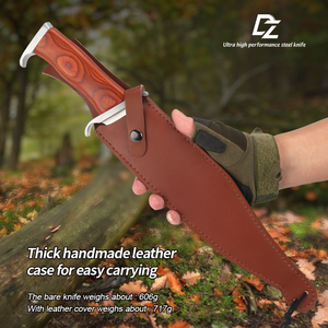 Cuchillo Táctico de Supervivencia Personalizable, Hoja de Acero Inoxidable de Alta Calidad, Funda de Madera y Plástico, DIY OEM, Cuero - Product Image 5