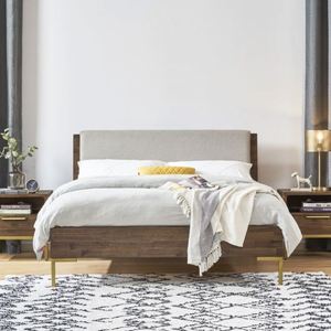 Muebles de Dormitorio de Lujo Personalizados, Cama Matrimonial o King Size, Juego de Cama Doble de Madera de Roble Salid - Product Image 1