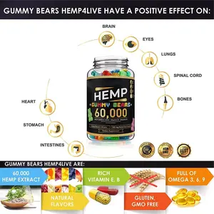 Private LabelProvide Customized Hemp Gummies Improved Sleep Rich In Vitamins 3000mg Hemp Gummy Bear Shaped Candy