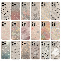 Étui de téléphone mignon avec cordon laser pour iPhone 17 16 15 14 Pro, coque de luxe avec chaîne motif chiot de dessin animé pour iPhone 13 12 11