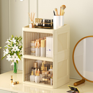 Складной многослойный органайзер QF09B с двойными дверцами для хранения канцелярских принадлежностей, косметики и посуды, большой вместимости - Product Image 1