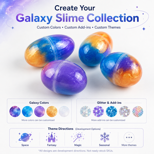 Venta al por Mayor de Slime Fluffy Galaxy, Huevo de Pascua Colorido, Juguete Sensorial Antiestrés, Set Personalizado OEM ODM, Directo de Fábrica, para Niños - Product Image 2