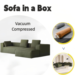 Sofá Seccional Modular de Tela, Chaise Longue Esquinero, Sofá Comprimido al Vacío en Caja, Muebles de Sala de Estar, Diseño Minimalista en Forma de L - Product Image 2