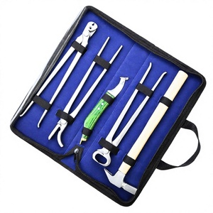 Kit d'outils professionnels personnalisés 5 pièces pour le soin des sabots de cheval : Couteau à sabots, Tire-clous, Pince à sabots, Marteau à sabots, Coupe-fer à sabots - Ensemble équestre - Product Image 1