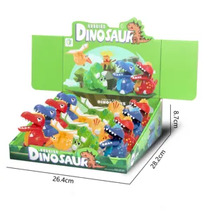 2023 basın ve çocuklar için sevimli Mini dinozor oyuncak çalıştırmak basın ve 4 modelleri karışık gitmek