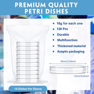 Lab Bacteria Plant Disposable Gridded Agar <span class=keywords><strong>Culture</strong></span> Mycelium Petri <span class=keywords><strong>Culture</strong></span> Dish 120 Mm dengan 3 Line Partition - Product Image 4