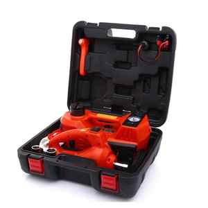 Cric hydraulique intégré 3T/5T 12V avec pompe à air et clé à chocs 5/6-en-1, portée de levage 15-45cm pour berlines/véhicules tout-terrain - Product Image 1