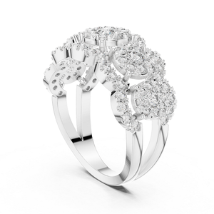 Anillo de Diamantes Plateado, Joyería Moderna, Elegante y con Estilo para Mujer, Adecuado para Regalo de Boda, Compromiso, Uso Diario y Ocasiones Especiales - Product Image 2