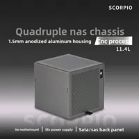 Casing NAS 4 Bay Hot Swap, Mendukung Motherboard ITX MATX, PSU SFX, 2 Slot PCIe untuk Server Rumah