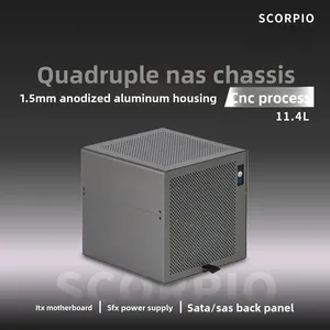 Gabinete NAS de 4 Baias com Hot Swap, Suporta Placas-Mãe ITX/<span class=keywords><strong>MATX</strong></span>, Fonte SFX e 2 Slots PCIe para Servidor Doméstico - Product Image 3