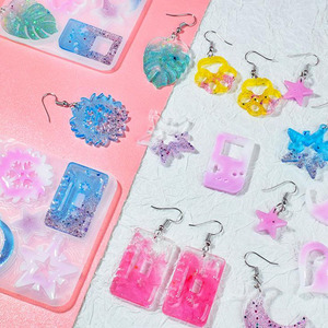 Début Riser cristal résine époxy moule boucles d'oreilles pendentif moulage Silicone moule bricolage artisanat fait à la main bijoux décoratifs outils de fabrication - Product Image 5