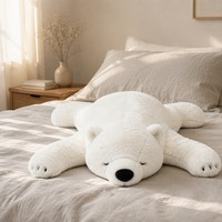 Peluche d'ours polaire lestée sensorielle avec texture moelleuse pour soulager l'anxiété et le stress chez l'adulte