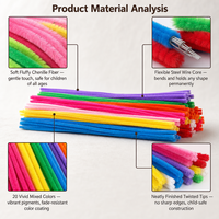 Bâtonnets de chenille colorés pour loisirs créatifs, fournitures d'art DIY, 100 pièces couleurs assorties, jouet éducatif créatif pour enfants, OEM