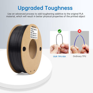 1kg Netweight Impresión 3D 1kg 1,75mm Color negro Plástico Premium TPU NEGRO 250g Varillas de plástico moldeadas 330m de longitud - Product Image 3