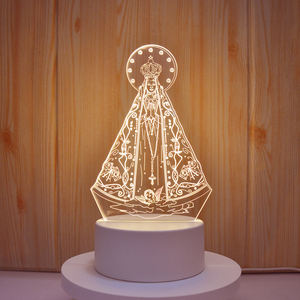 2025 acrílico 3D Led inalámbrico dormir chico dormitorio pequeña lámpara Led Base luz de noche - Product Image 1