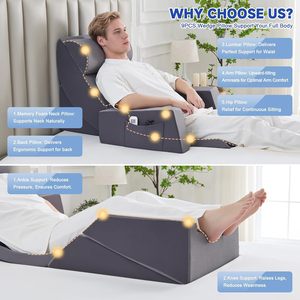 Lot de 9 coussins orthopédiques en mousse à mémoire de forme personnalisables et ajustables pour adultes, soulagement du <span class=keywords><strong>reflux</strong></span> <span class=keywords><strong>acide</strong></span> et de la dyspepsie gastro-œsophagienne (DGO) - Product Image 5