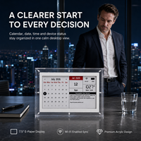 Kylendar Calendrier intelligent en papier électronique acrylique premium de 7,5 pouces avec affichage de l'heure et de la météo pour les décisions nocturnes au bureau