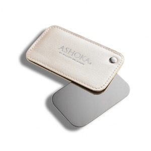 Wholesale Custom Resin Epoxy Logo <b>Rectangle</b> Stainless Steel Luxury Large <b>Mirror</b> With PU Sleeve - Product Image 1