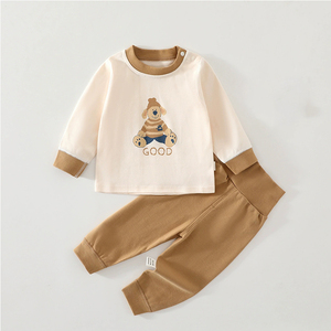 Conjuntos de ropa de algodón para niños con camisetas a rayas, pantalones con estampado de oso conejito, ropa de otoño e invierno para bebés, conjuntos de moda para niños - Product Image 3