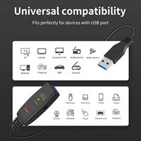 Cable de extensión USB A activo 3,0 macho a hembra Cable de extensión/Repetidor activo para unidad flash USB, disco duro, impresora, cámara