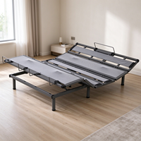 Sommier de lit électrique réglable en métal robuste, surface en maille antidérapante, cadre de lit motorisé intelligent pour matelas King Size