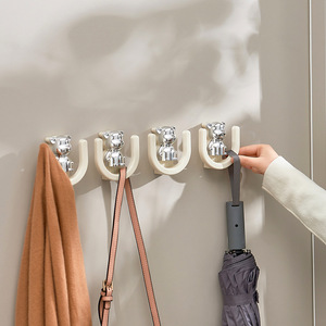 Adhesive <b>Hooks</b> Wall Mounted Strong Hold Punch Free For Bathroom Toilet Storage Organizer <b>Chrome</b> Finish Rectangle Shape - Product Image 1