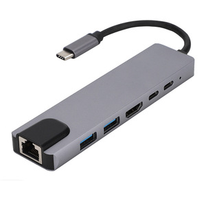 OEM4K chargeur HD Ethernet Usb Hub 6 Ports Multi 6 en 1 Usb C Hub 3.0 adaptateur pour <span class=keywords><strong>Macbook</strong></span> <span class=keywords><strong>Air</strong></span> M1 accessoires <span class=keywords><strong>Dock</strong></span> - Product Image 6