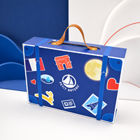 Boîte cadeau personnalisée en forme de valise de dessin animé avec poignée en cuir pour cadeaux d'enfants, jouets et produits de vente au détail