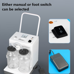 Máquina de Succión Médica Eléctrica Portátil con Mango Plegable y Ruedas Giratorias de 360° para Visitas Médicas al Aire Libre - Product Image 4