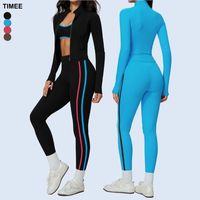 Nouvel ensemble de yoga pour femme : veste à col montant et soutien-gorge de sport croisé au dos, haute élasticité, respirant, séchage rapide, tenue de sport active