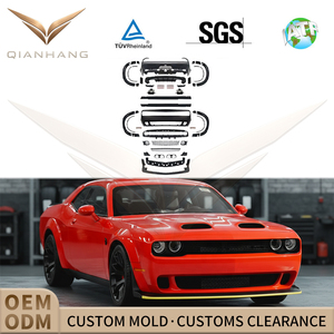 New Front/Rear Bumper Conversion Kit Full <strong>Set</strong> PP <strong>Hellcat</strong> Style Cover Grille Lip Upgrade for <strong>Challenger</strong> 2008-2014 to 2015-2023 - Product Image 2