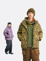 Blouson matelassé en nylon camouflage style américain, silhouette oversize inspirée de l'extérieur, coupe décontractée, vêtement utilitaire pour les trajets quotidiens, unisexe