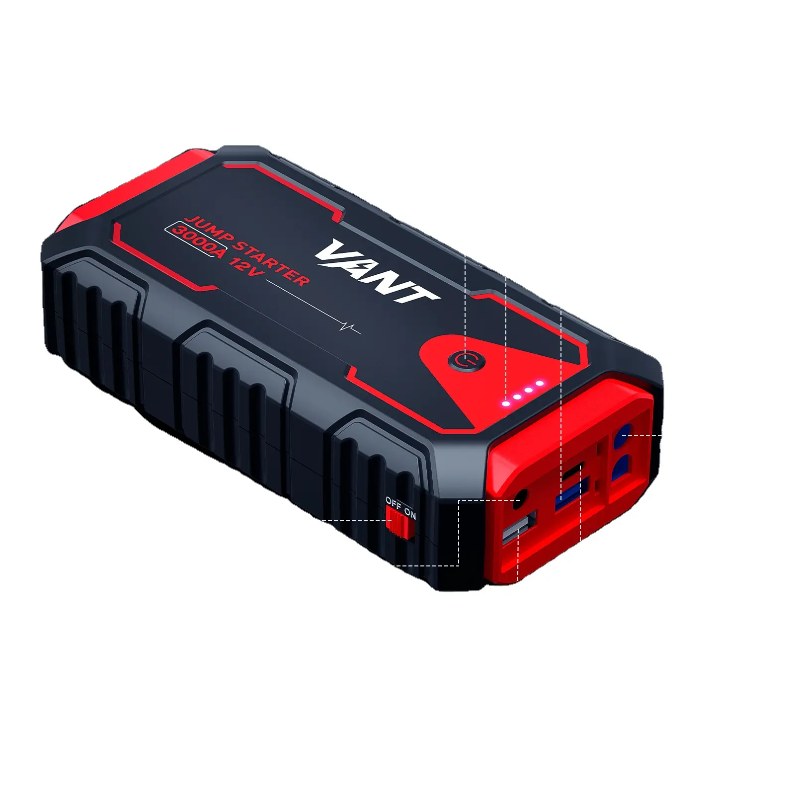 Hot Sale Auto Accu Jump Starter Pack 3000a 12V Draagbare Auto Acculader Jump Starter Met Led Licht