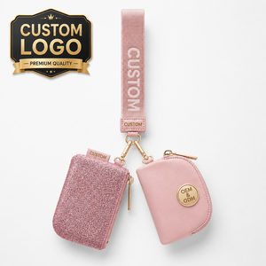 Custom Logo Nylon Mini Keychain <b>Bag</b> OEM ODM Women <b>Coin</b> Purse Wristlet Pouch with Zipper Strap Fast Sample Bulk Factory - Product Image 1