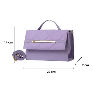 Borsa a Tracolla Fana da Donna in Lilla, Trapuntata con Fodera in PU, Chiusura con Cerniera, Elegante per Uso Quotidiano - Product Image 3