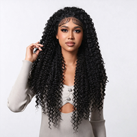 Perruques Lace Frontal 13x6 en Fibre Haute Température Résistante à la Chaleur, Petites Boucles Africaines Volumineuses, Densité 150% pour Femmes Noires