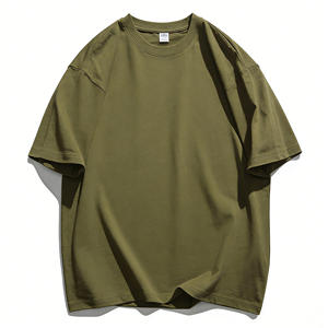 Camiseta de Hombre de Algodón 100% de Punto Sólido, Personalizable con Logotipo, Talla Grande, Manga Corta, Transpirable, Informal, OEM - Product Image 1