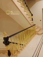 Rampe d'escalier en alliage d'aluminium Copper Mansion Guangdong Foshan, usage intérieur, luxe léger, villa, modèle 888 finement sculpté