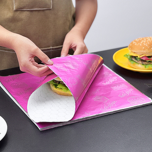 Custom Waterproof Aluminum Foil Sandwich <strong>Wrap</strong> Sheets Insulated Foil Laminated for Food &amp; Cake Burrito Burger Wrapping <strong>Paper</strong> - Product Image 3