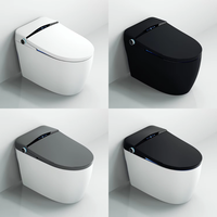 En gros, WC intelligent électrique monobloc à projection au sol avec capteur de pied automatique, télécommande pour le siège et chauffage du siège