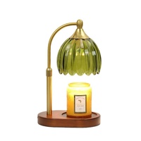 Lampe à cire électrique chauffe-cire, abat-jour en verre, lampe aromatique sans flamme, lampe de table style rétro, veilleuse, aromathérapie, usage intérieur