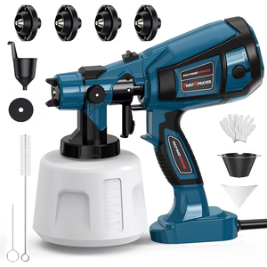 مسدس رش طلاء كهربائي محمول يعمل بالبطارية بدون أسلاك 110 فولت 220 فولت 400-550 واط 1400 مل 900 مل بتقنية HVLP - Product Image 1