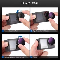 Ensemble de filtres ND Yiscaxia pour caméra d'action Osmo Action 4, accessoires pour caméra d'action, cadre en alliage d'aluminium, verre optique multicouche HD personnalisé