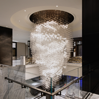 Loft double hauteur appartement goutte d'eau éclairage suspendu goutte d'eau lustre d'hôtel luxe