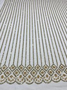 Pure Viscose Georgette Fabric with Heavy Beads Handwork Fully Embroidered and Beaded <b>Material</b> for Premium Embroidery Projects - Product Image 4